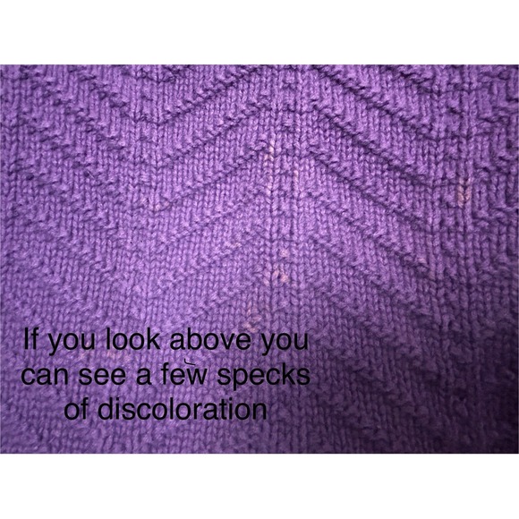 Purple Chevron Knit Sweater Crewneck Pullover Knitwear Long Sleeve - Picture 4 of 9